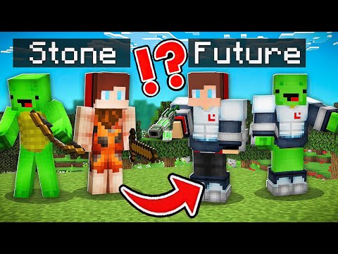 JJ and Mikey from STONE to FUTURE in Minecraft - Maizen Cash and Nico Zoey JJ and Mikey