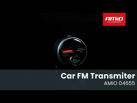 FM vysílač do auta 1×USB-A 1×USB-C 12V 24V