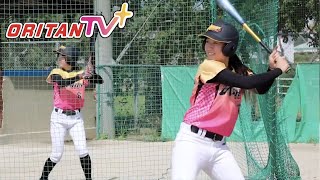 真夏！　明るい　元気な　女子硬式野球部　球場練習編　バッティング①　　折尾愛真短期大学