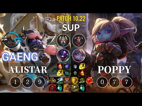 DFM Gaeng Alistar vs Poppy Sup - KR Patch 10.22