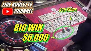 🔴LIVE ROULETTE |🚨 BIG WIN 💲6.000 In Casino Las Vegas 🎰 $25 Chips Bets Exclusive ✅ 2023-05-30 Video Video