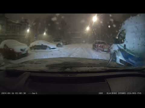 Audi a6c7 quattro BiTDI  Goodyear Arctic 2 in night snowstorm Tallinn