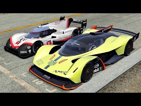 Aston Martin Valkyrie AMR Pro vs Porsche 919 EVO - Old monza