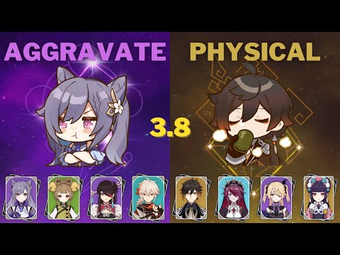 C4 Aggravate Keqing & C0 Physical Zhongli - 3.8 Spiral Abyss Floor 12