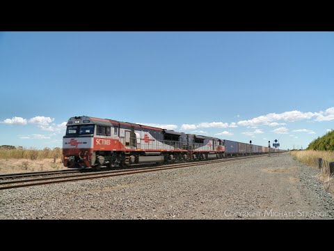 SCT 4PM9 Freight Train With Containers & QUBE / BlueScope Steel Wagons  (7/1/2023) - PoathTV