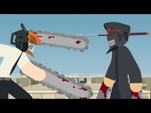 Chainsaw Man VS Katana Man Stick Fight!!