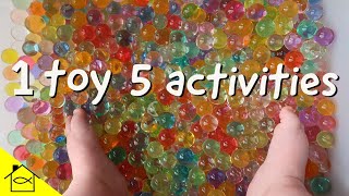 5 EASY SENSORY ACTIVITIES for Babies Using Water Beads