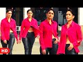 Uff Soo Hott Mrunal Thakur Flaunts Her Huge Navel Figure In Pink Open Shirt Tight Pant At Jersey