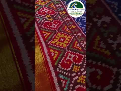 Red Selari Border Blue Nanu Narikunj Motifs Single Ikat Patola