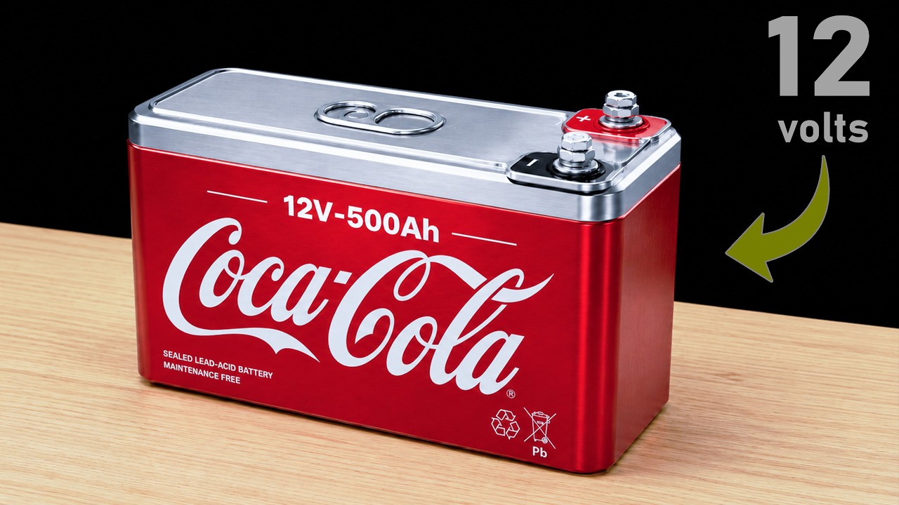 I make a GIANT Battery from Coca-Cola , 12 volts , 500Ah