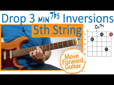 Guitar Chord Inversions - Drop 3 m7b5 - 5th String