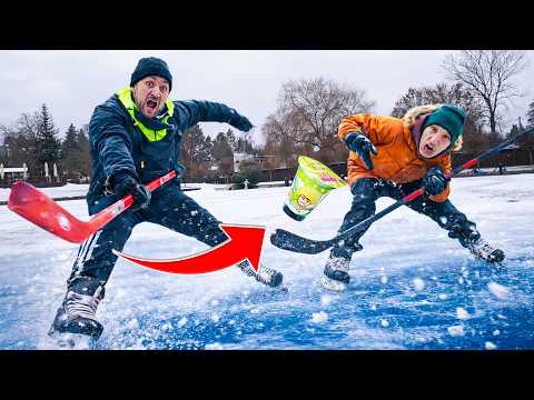 HOKEJOVÁ CHALLENGE na RYBNÍKU! | Tary vs. Jay