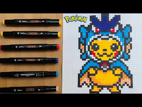 TUTO DESSIN PIXEL ART PIKACHU POKEMON / HOW TO DRAW PIKACHU POKEMON PIXEL ART #16 #pixelartpokemon