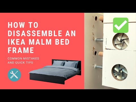 Part of a video titled How to Disassemble an IKEA MALM Bed frame (common mistakes and ...