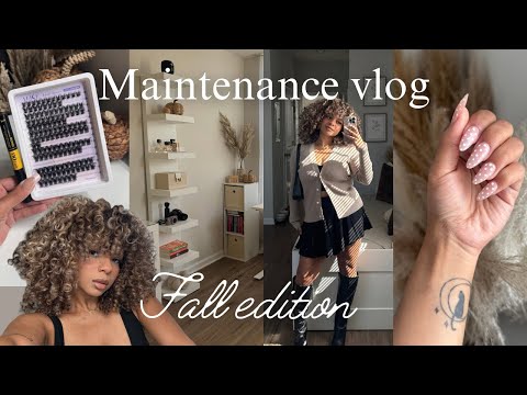 Fall Maintenance Vlog At Home Lashes, Gel x Nails, Brows, Toes, Curls etc | on a budget
