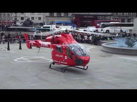 Air Ambulance Taking Off From Trafalgar Square
