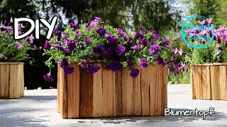 Pflanzkübel selber machen - Blumentopf aus Holz - Pflanzgefäß selber bauen - Gartendeko DIY