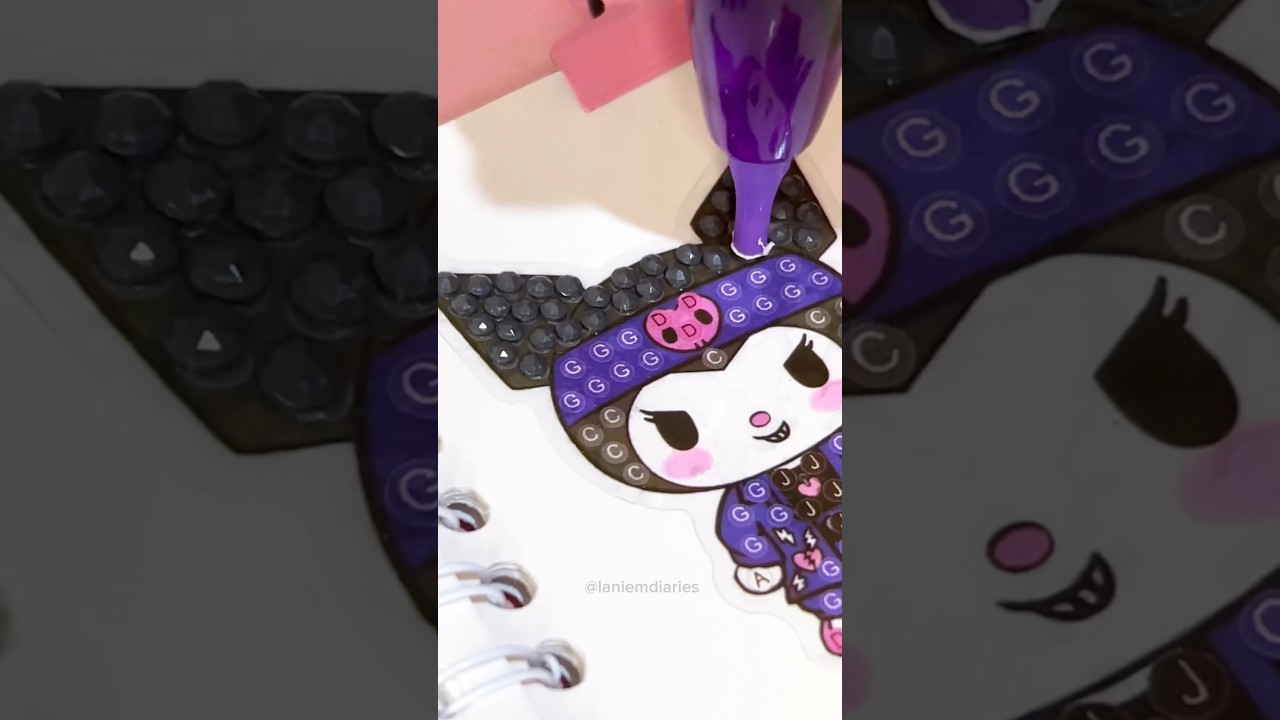 So Cute Kuromi diamond sticker painting Sanrio #kuromi #stickers #diamondpainting #shortsvideo