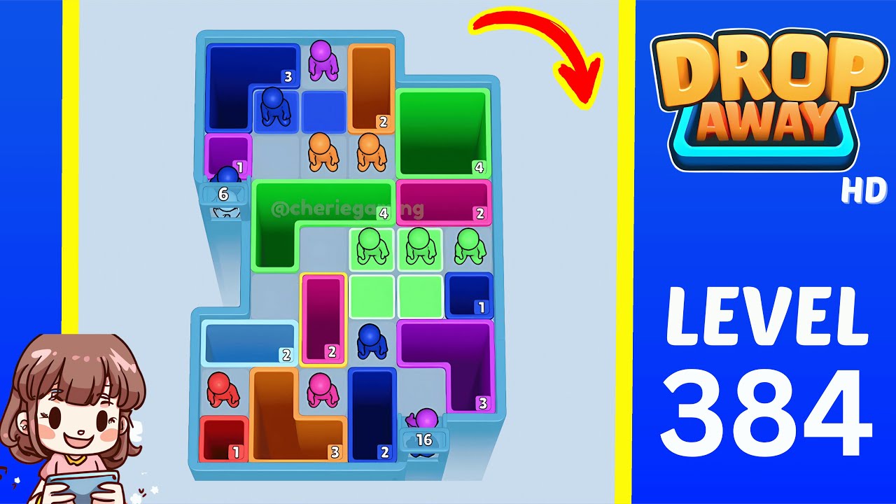 Drop Away Level 384 Walkthrough Solution