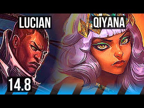 LUCIAN vs QIYANA (MID) | 6 solo kills, 7/1/2, Dominating, Rank 15 Lucian | JP Challenger | 14.8