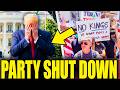 Storm Stops Trump Party As Protest Rage