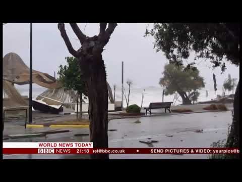 Extreme weather 2018 - Cyclone Zorbas (Greece) - BBC News - 29th September 2018