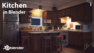 criando senário de uma cozinha no blender!