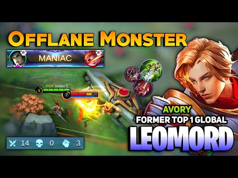 MANIAC 100% Immortal! Avory Top Global Leomord Offlane Gameplay [ Leomord Best Build 2021] MLBB