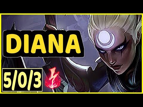 DIANA VS KASSADIN - 5/0/3 KDA MID GAMEPLAY