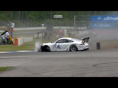 Porsche Carrera Cup Deutschland 2017. Race 2 Hockenheimring. David Kolkmann Big Crash