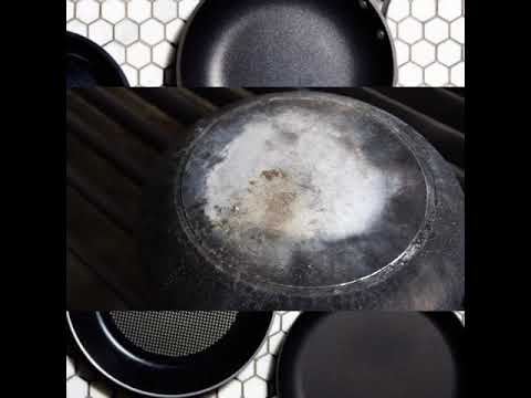 Cleaning of burnt and contaminated cooking pan with dry ice blasting