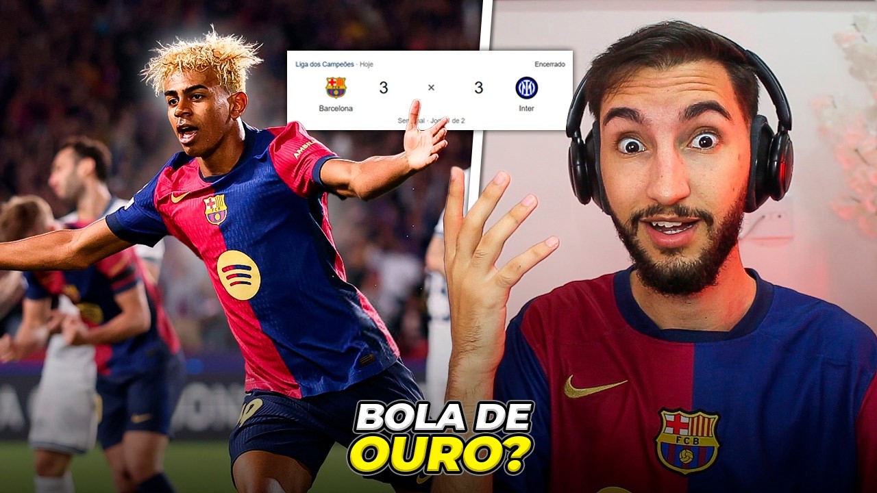 Barcelona 3 x 3 Inter - YAMAL JÁ É O MELHOR DO MUNDO COM 17 ANOS?