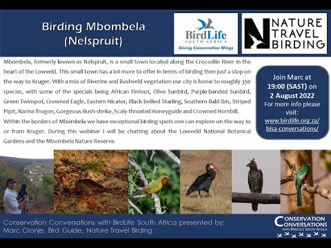 Conservation Conversations: Birding in Mbombela (Nelspruit) – Marc Cronje (02 Aug 2022)