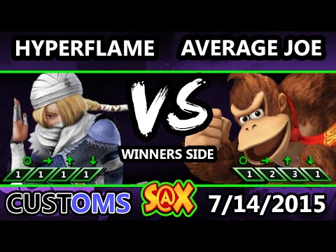 S@X 106 Customs - HyperFlame (Sheik) Vs. Average Joe (Donkey Kong) SSB4 - Smash Wii U - Smash 4