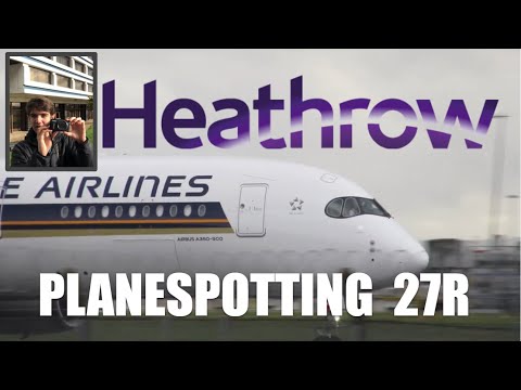 26 MINUTES of Heathrow DEPARTURES runway 27R Renaissance Hotel!