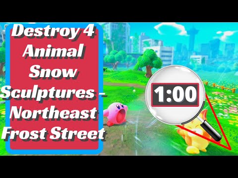 Destroy 4 Animal Snow Sculptures - Northeast Frost Street - Kirby And The Forgotten Land