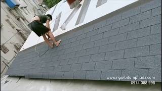 Thi công ngói bitum phủ đá trên mái bê tông