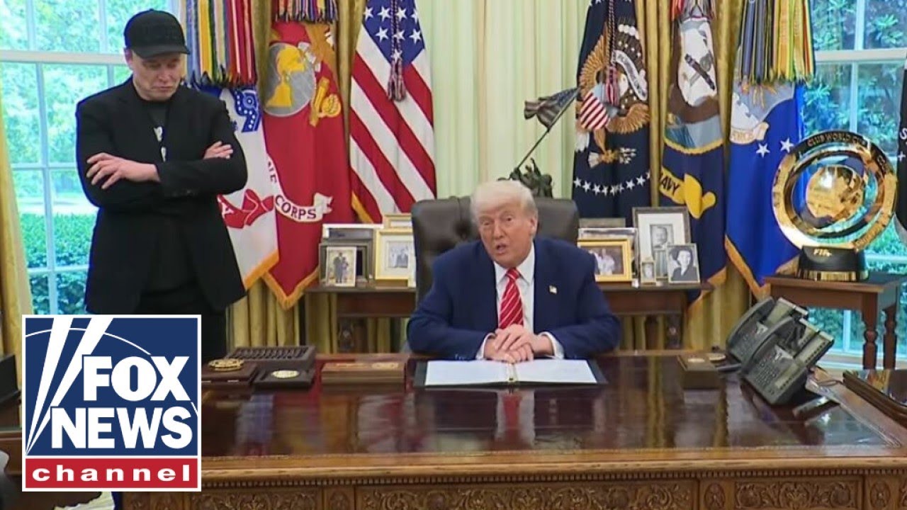 Elon Musk's farewell press conference with President Trump