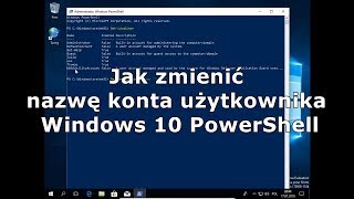 Jak zmienić nazwę konta użytkownika Windows 10 PowerShell