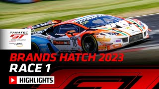 Race 1 Highlights | Brands Hatch 2023 | Fanatec GT World Challenge Europe Powered by AWS