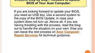Steps to update bios update Acer Aspire