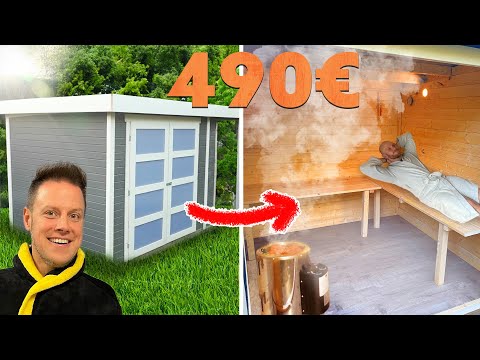 DIY sauna from a garden house for 490€ - outdoor wellness to build yourself