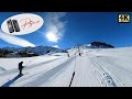 Skiing UNESCO Biosphere Sörenberg Switzerland - ride on the double T-bar lift 4k