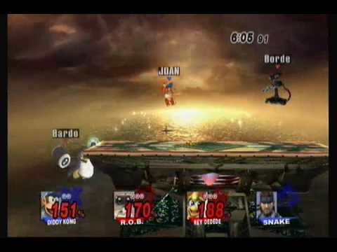 Robo-Luigi (R.O.B.) y Bardo (DDD) VS Joan (Diddy) y Veyron (Snake)