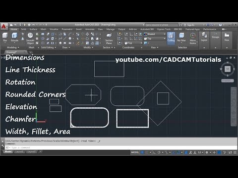 AutoCAD Tutorial Circle Command 3 Point 2 Point Tan Tan Radius Tangent Circles
