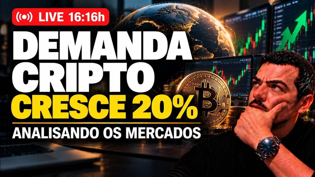 🔥 Bitcoin AO VIVO - Demanda por Cripto Cresce 20% no Exterior Analisando os MErcados