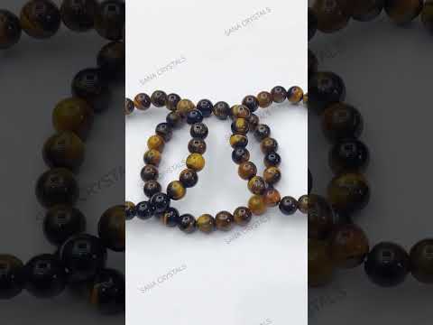 Natural Tiger Eye Stone Beads Bracelet