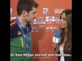 Saint Iker Casillas kissing Sara Carbonero! Vm final 2010 world cup...