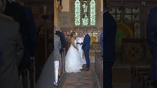 Wedding Ceremony of couple with first kiss