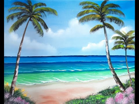 Beach painting oils,Seascape easy painting,Ocean beach paint simple tutorial oil Se.2 Ep.18